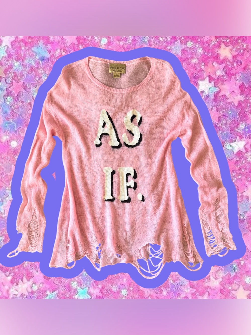 Wildfox Couture 2012 AS IF clueless Lennon sweater S M 2000s Barbie y2k sheer